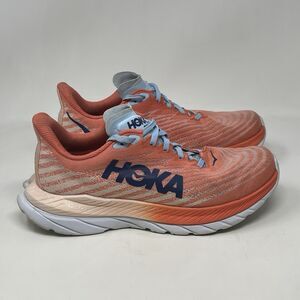 Hoka One One Mach 5 Womens 8 Orange Mesh Running Walking Comfort Shoes Sneakers